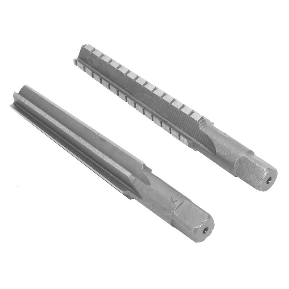 2Pcs MT2 Taper Reamer Fine/Rough Reamer Tool Straight Shank 1.5x12.5cm