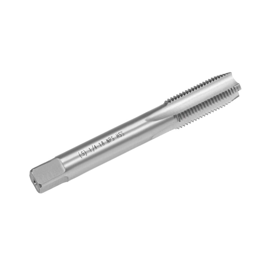 uxcell Machine Tap, 1/4-18 NPS Pipe Tap 4 Straight Flutes High Speed Steel Screw Thread Threading Tapping Tool