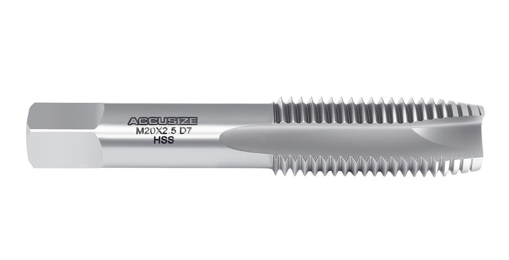 Accusize Metric Spiral Point Tap M20 x 1.5, HSS, 3-Flute