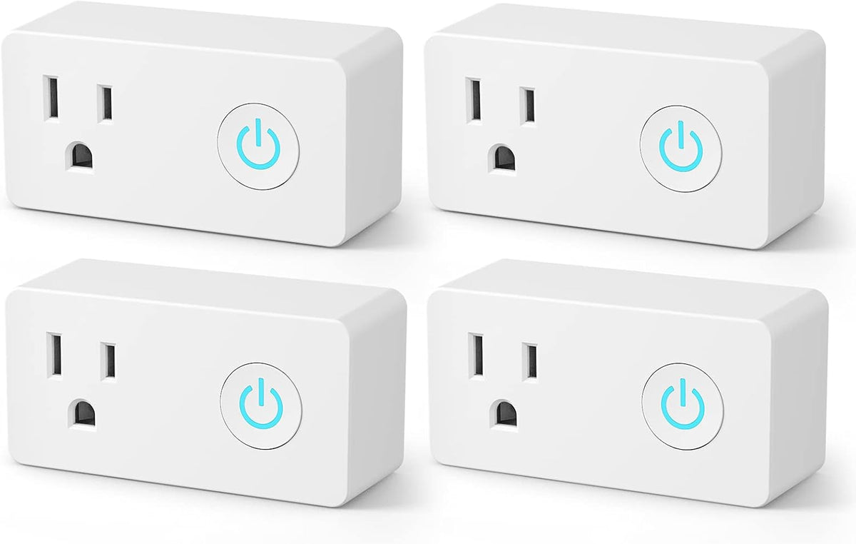 WiFi Heavy Duty Smart Plug Outlet, Work with Smart Life, 2.4G Only | 4 Pack, No Hub Required with Timer Function