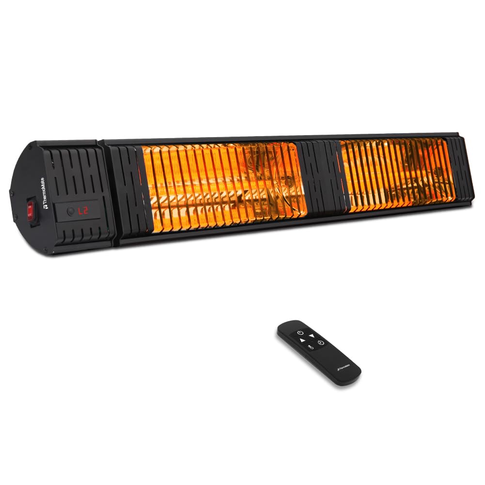 Infrared Heater, Carbon Fiber Heating for Outdoor/Indoor, Patio, Porch, Deck, Garage with Remote 24 Hours Timer, Hard