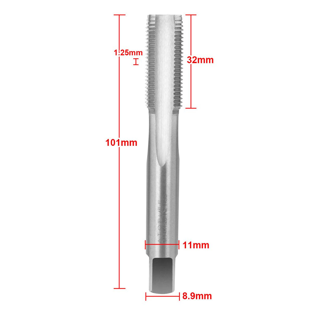ATOPLEE M14x1.25mm Metric Tap, M2 HSS 6542 Right-Hand Thread Tap