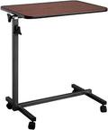 Adjustable Overbed Bedside Table with Wheels, Tilt Top Overbed Table with Wheels, Bed Table and Overbed Table