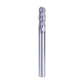 HUHAO 1/4 Inch Ball Nose Carbide End Mill,CNC Cutting Tools for Stainless Steel,Hardened Steels,High Temp Alloys,Medium Alloy Steels, 4 Flute,1/4" Shank