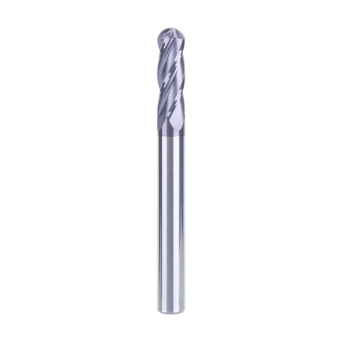 HUHAO 1/4 Inch Ball Nose Carbide End Mill,CNC Cutting Tools for Stainless Steel,Hardened Steels,High Temp Alloys,Medium Alloy Steels, 4 Flute,1/4" Shank