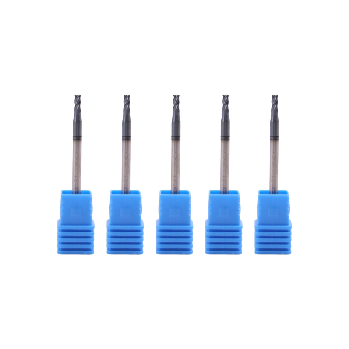 Zvrixe 5Pcs 3/32" Carbide Square End Mills, ALTiN Coated, 4 Flute