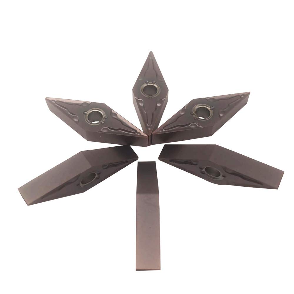 10PCS VNMG331/ VNMG160404 VNMG332/VNMG160408 CNC Lahe Indexable Carbide Turning Insert Cutting Blade for VNMG Turning Tool Holder, Multilayer Coated, 3/16" Thick, 1/64" Radius