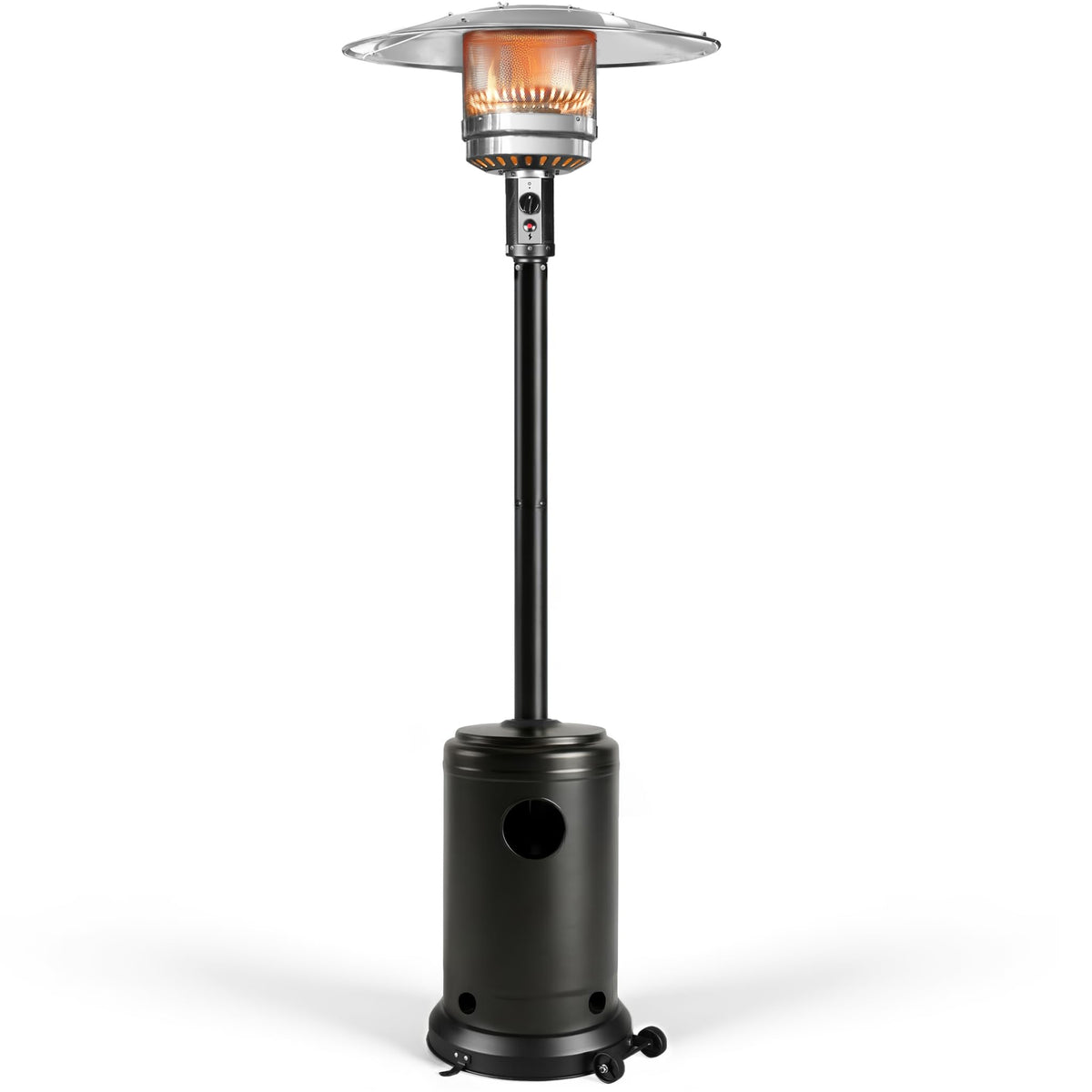 Ignovate 50,000 BTU Max Outdoor Propane Patio Heater with Wheels – Durable Powder-Coated Steel Gas Heater with Easy