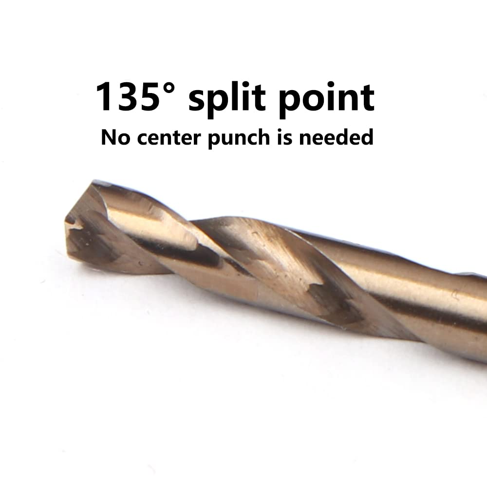 VALYRIANTOOL 5/32" Cobalt Drill Bits(10PCS), M35 HSSCO High Speed Steel Double Ends Stubby Body Twist Drill Bit Set for Hardened Metal, Stainless Steel, Cast Iron, Plastic and Wood