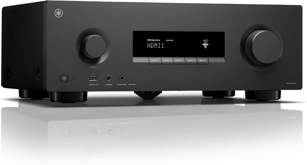 RX300A 5.2-Channel Home Theater AV Receiver with Dolby Atmos, 4K120/8K HDMI and Bluetooth Multipoint (Black)