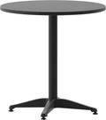 27.5 in Indoor/Outdoor Round Table with Base, Black