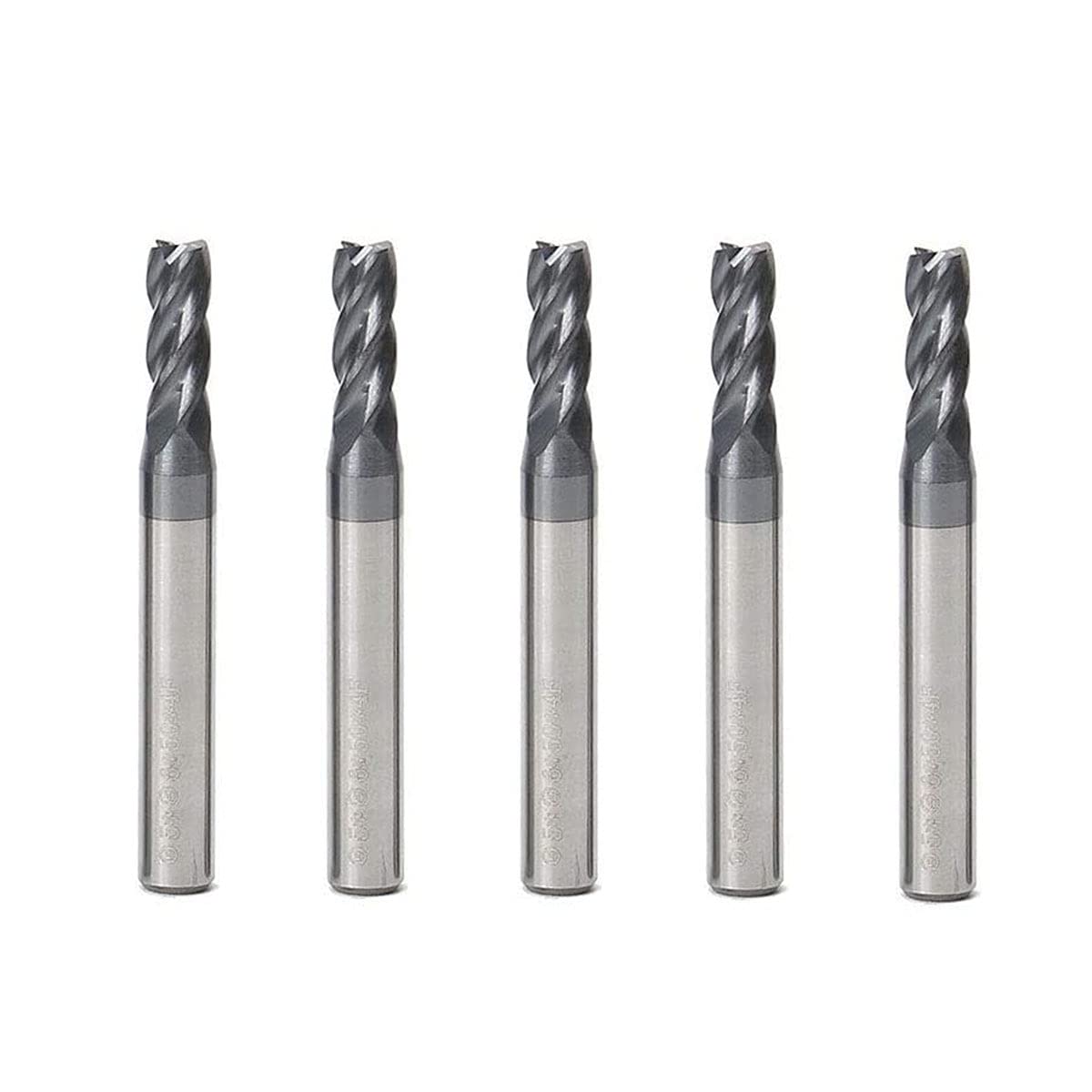 5 Pcs 5mm CNC Carbide End Mill Set, 4 Fultes Milling Cutter,Tungsten End Milling Bits Tool