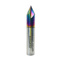 WEXWE Tools Chamfer End Mill for Wood, Alloy Steel, Hardened Steel, Carving, Drilling and Chamfering, V Groove, 60 Degree, Mill Bits Sets for DIY, 3 Flute, 1/2" Shank (1 Piece, 1/2 60°)