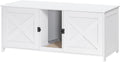 Cat Litter Box Enclosure for 2 Cats, 47.2" Hidden Litter Box Furniture with Double Room, Wooden Cats Washroom with