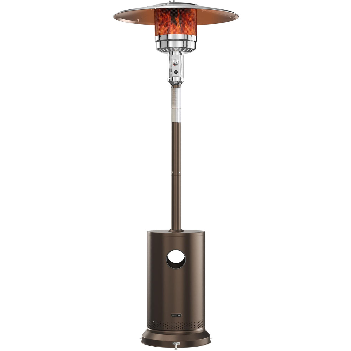 55,000 BTU Propane Patio Heater with Round Table & Stainless Steel Burner, Outdoor Heater with Wheels, Ideal For