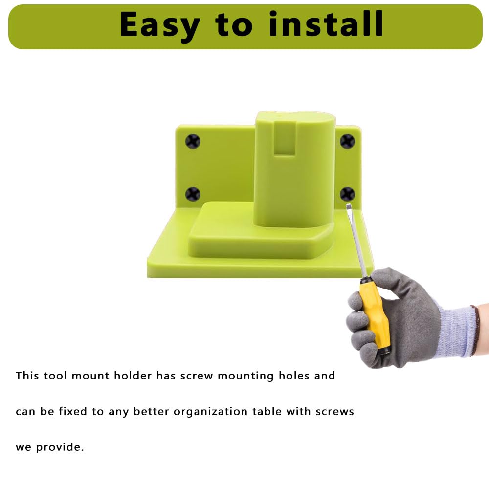 6 Packs Plastic Tool Holder with 24 Screws Compatible for Ryobi 18V Power Tool Portable Holder Mount Hanger Organizer Easy to Install for Workshop Garage