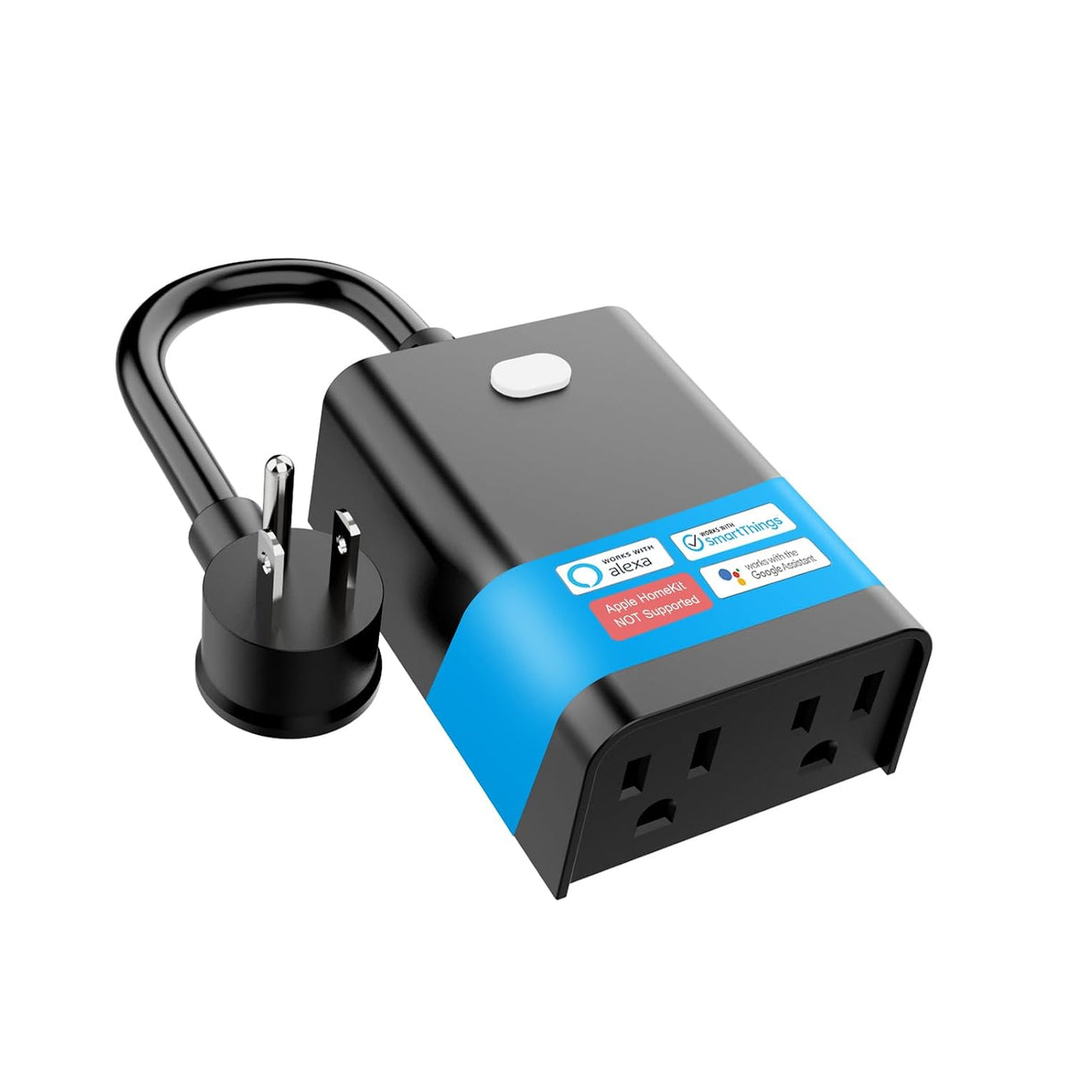Outdoor Smart Plug, 2.4G WiFi Outdoor Outlet with Dual Outlets, Compatible with Alexa, Google Home, Smart Life