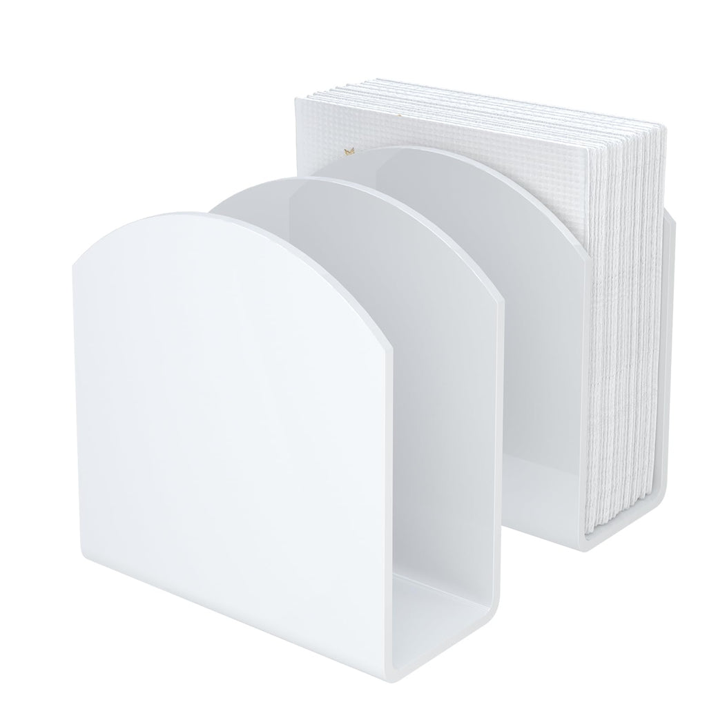 2Pack White Acrylic Freestanding Napkin Holder