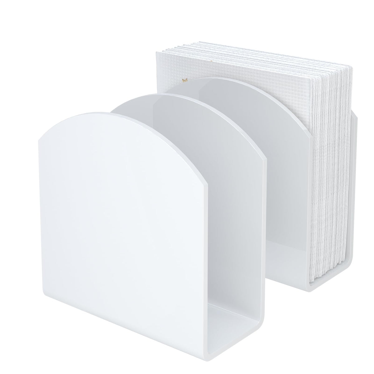 2Pack White Acrylic Freestanding Napkin Holder