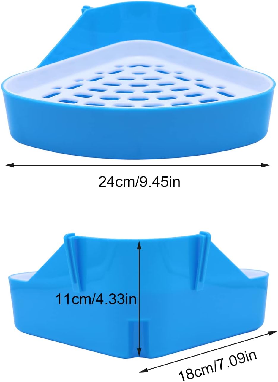 Rabbit Litter Box Toilet Bunny Corner Potty for Guinea Pigs, Blue