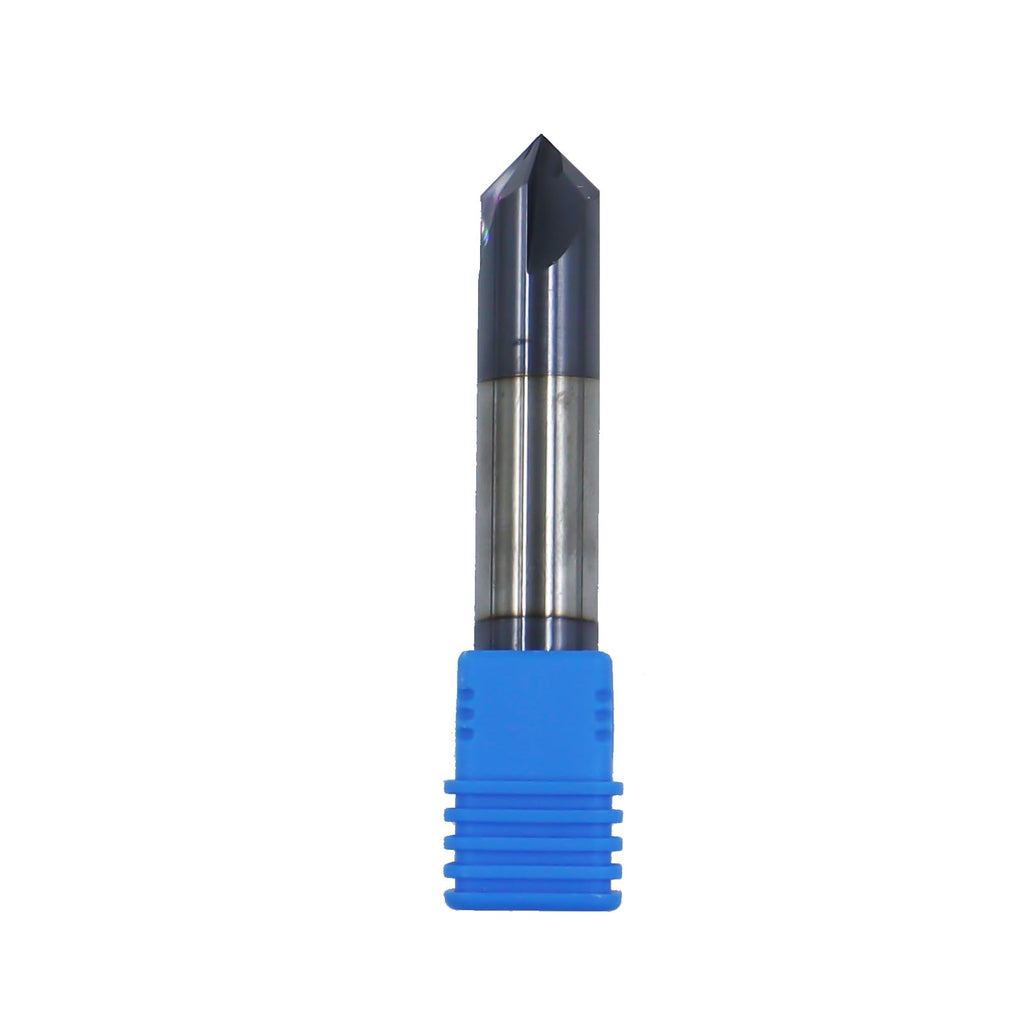 1/2in Solid Carbide End Mill, Chamfer Mill-Double End, 4 Flutes