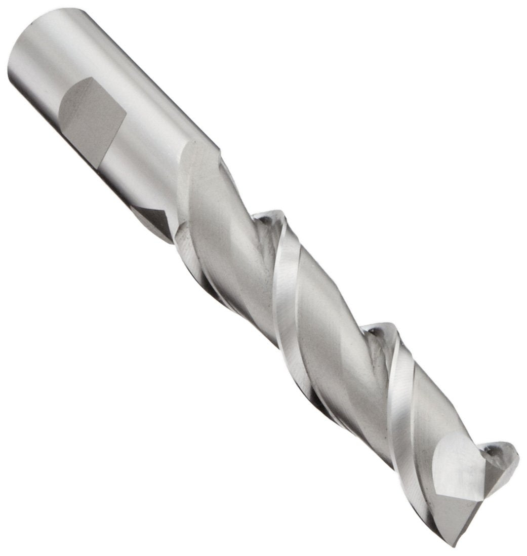 YG-1 18055 HSS End Mill, 2 Flute, 42 Degree Helix, Long Length for Aluminum, Uncoated Finish, 3-1/4" Length, 3/8"