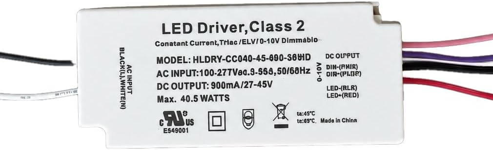 40W Constant Current LED Driver, UL FCC Listed, 1PK