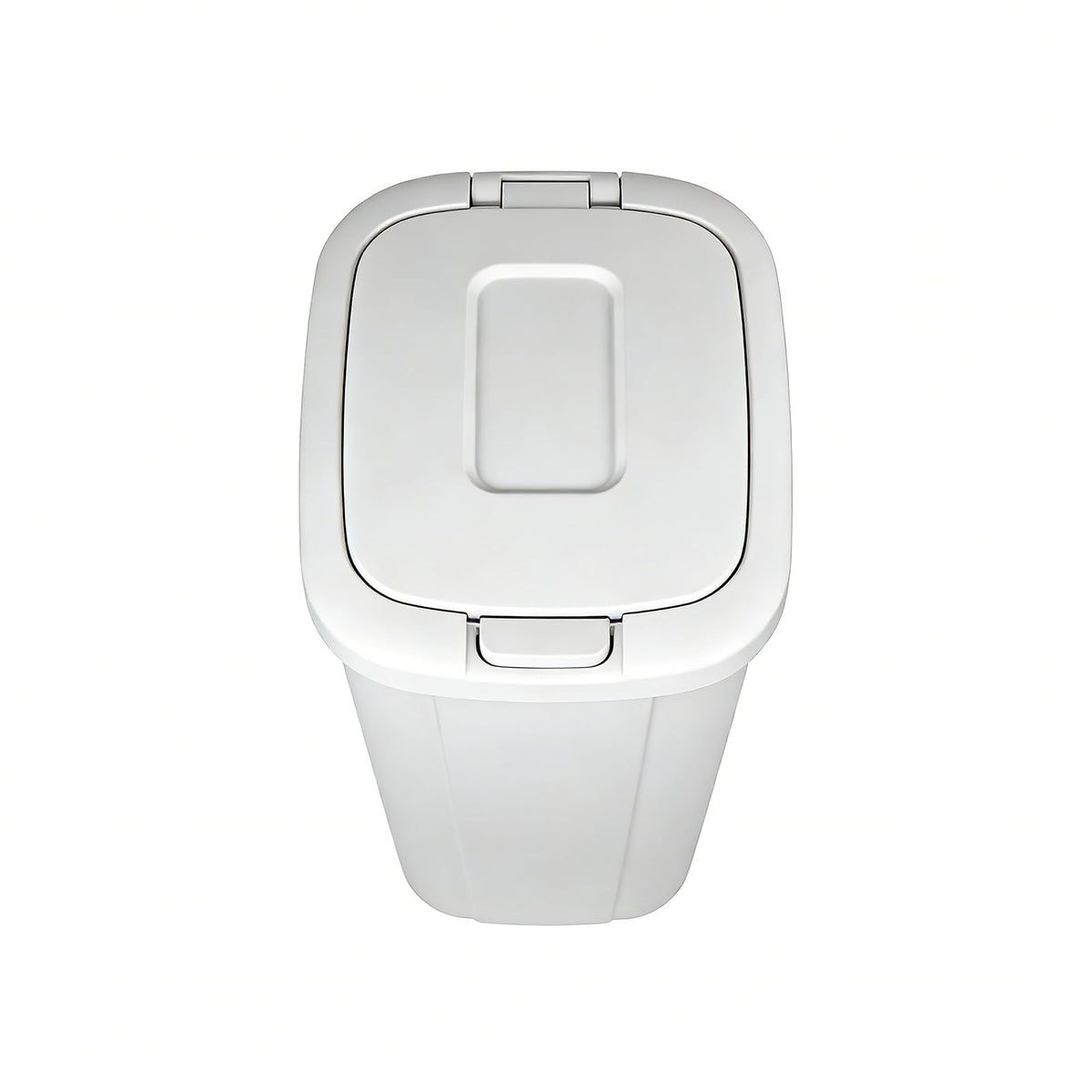 13.3 Gallon Trash Can with Lid, White Plastic Garbage Bin for Home