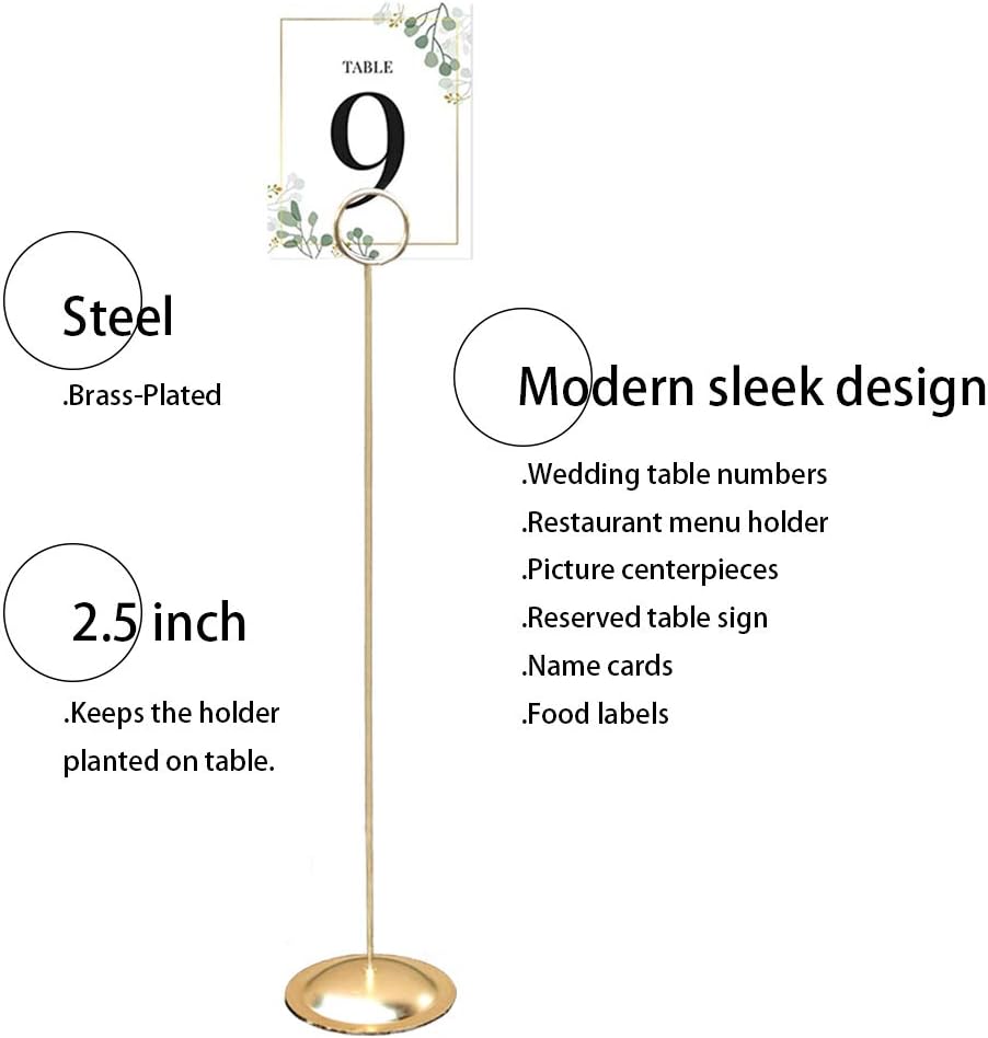 Gold Table Number Holders, 12 Pack, 12", Weddings & Events