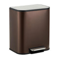Brown Kitchen Trash Can, 5.3 Gal Stainless Steel Garbage Can