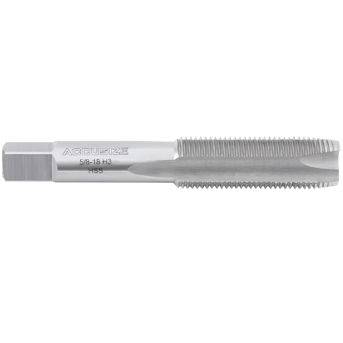 Accusize Industrial Tools 5/8-18Nf H.S.S. Spiral Point Taps, 3 Flutes, American Standard, Fully Ground, Spt-5/8-18