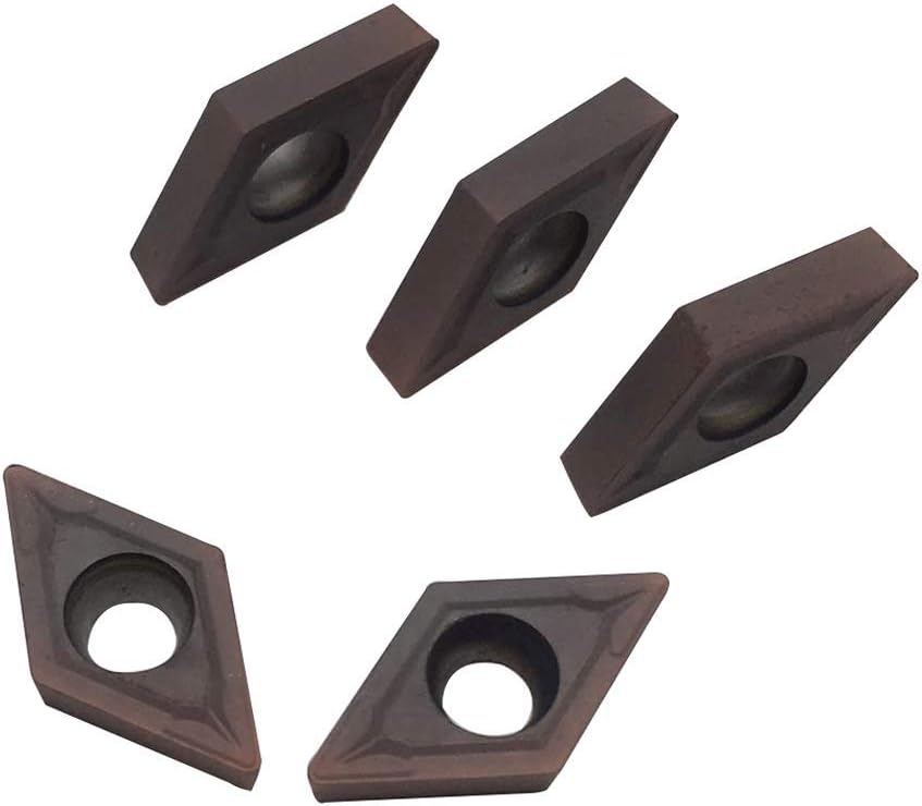 10pcs GBJ DCMT21.51 DCMT21.52 DCMT070204 Carbide Insert Lathe Turning inserts Turning Tool for SDJCR/L T Tool Holder (DCMT21.51(Bronze))