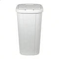 13.3 Gallon Trash Can with Lid, White Plastic Garbage Bin for Home