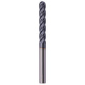 1/2" 4 Flute Solid Carbide Ball Nose End Mill - AlTiN Coated, 3" LOC 6" OAL