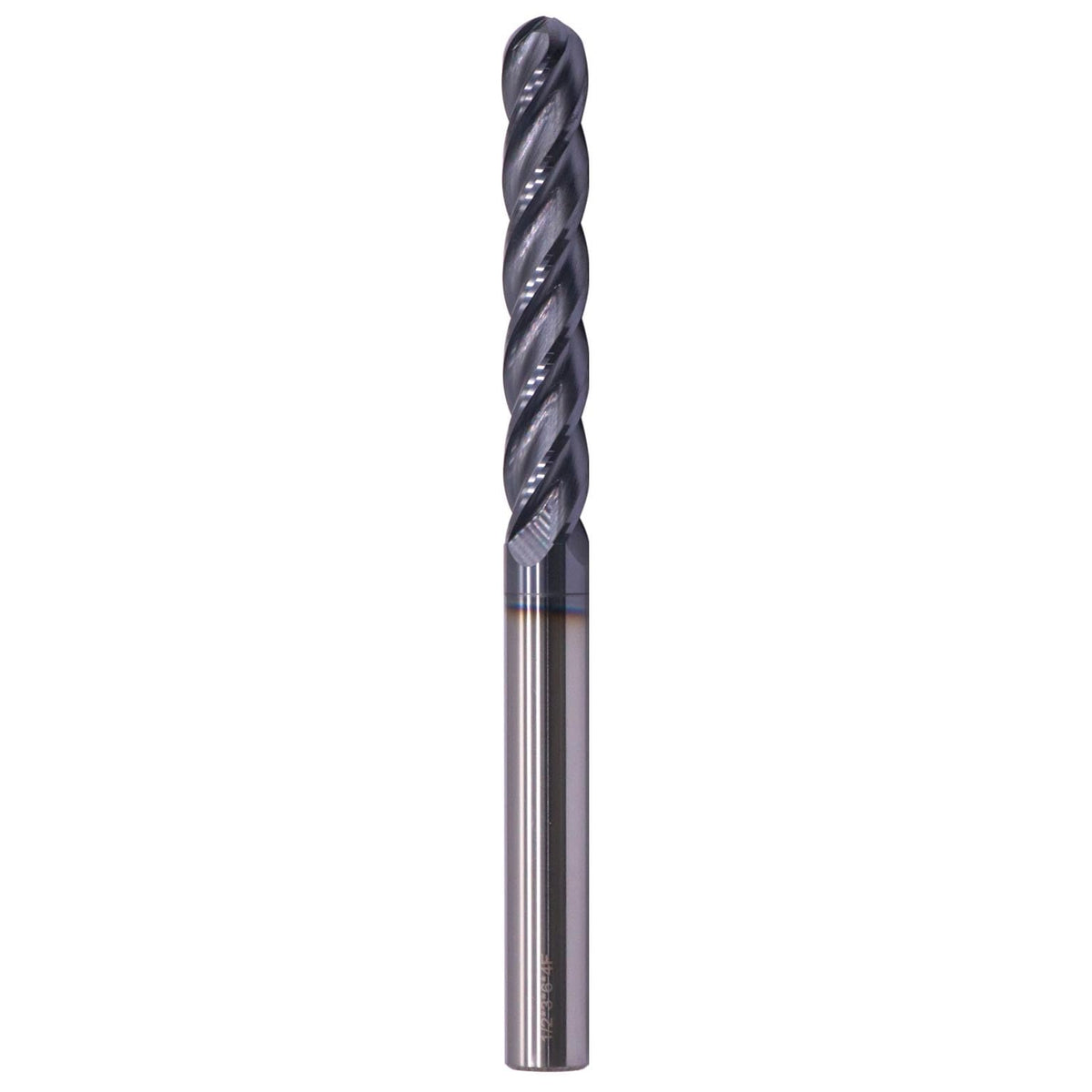 1/2" 4 Flute Solid Carbide Ball Nose End Mill - AlTiN Coated, 3" LOC 6" OAL