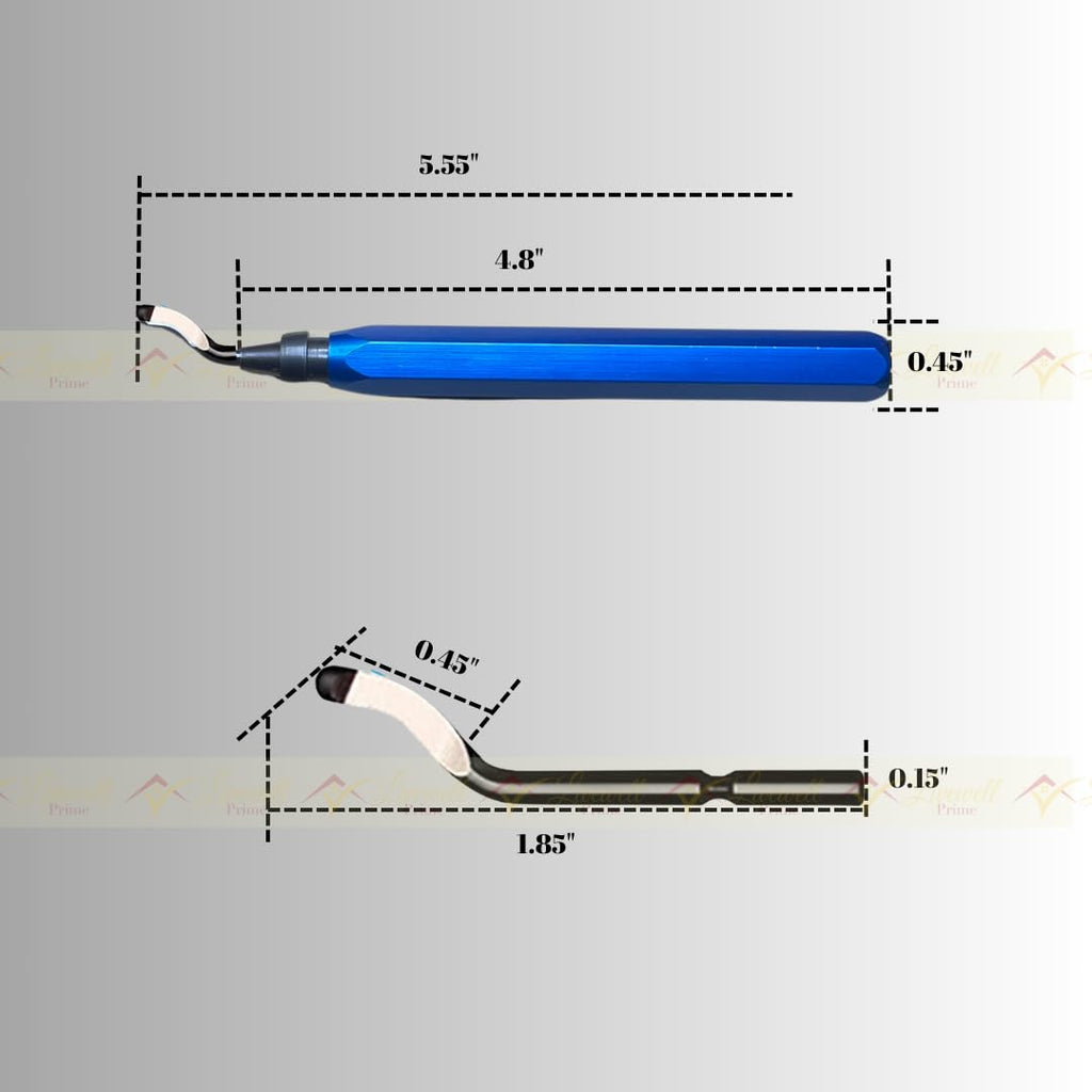 Deburring Tool - Metal Handle, 10 HSS Blades - 360° Rotatable for Smooth Edges on Resin, Pipes, Copper, Plastic, 3D Prints - Essential Burr Removal