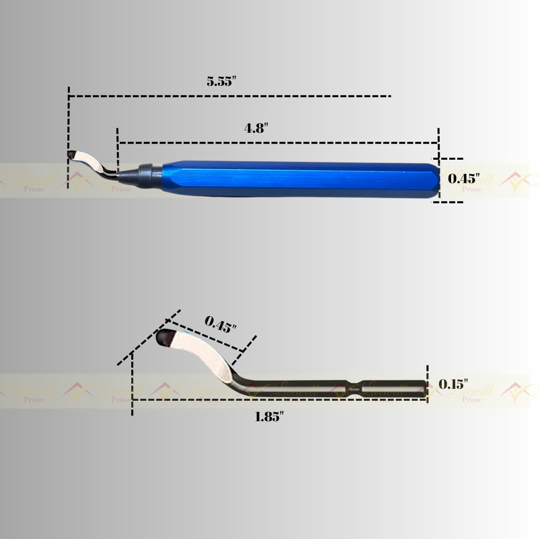 Deburring Tool - Metal Handle, 10 HSS Blades - 360° Rotatable for Smooth Edges on Resin, Pipes, Copper, Plastic, 3D Prints - Essential Burr Removal