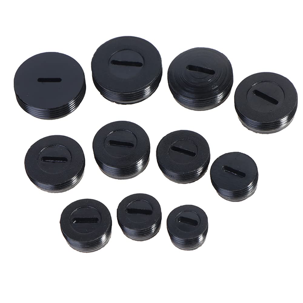 Carbon Brush Cover TAODAN 24PCS 12Size Black Plastic Carbon Brush Holder Caps with Slotted Connectors for Hammer Grinder Electric Power Tool, Motor Brush Cover