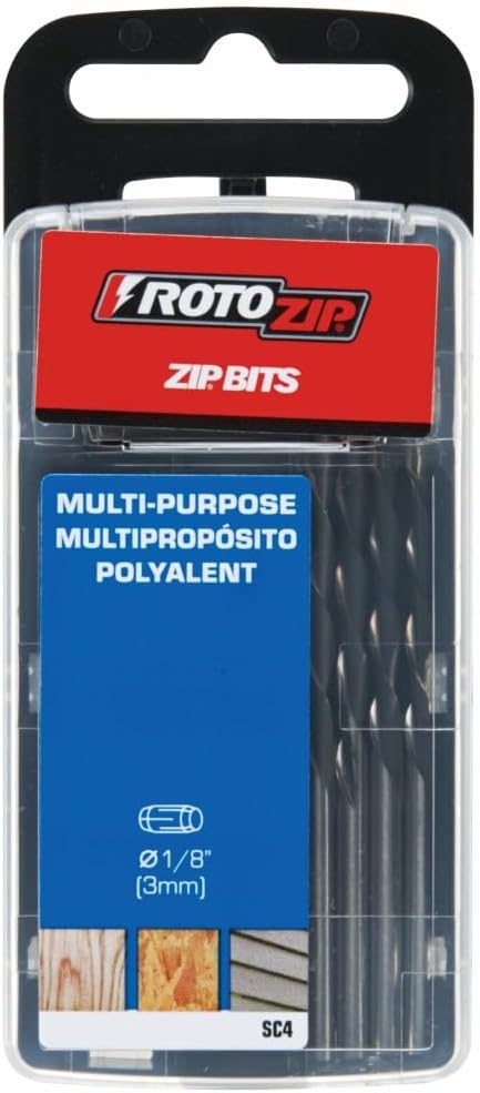 BOSCH Roto Zip SC4 1/8-Inch Zip Bit for Wood and Plastic, 4-Pack