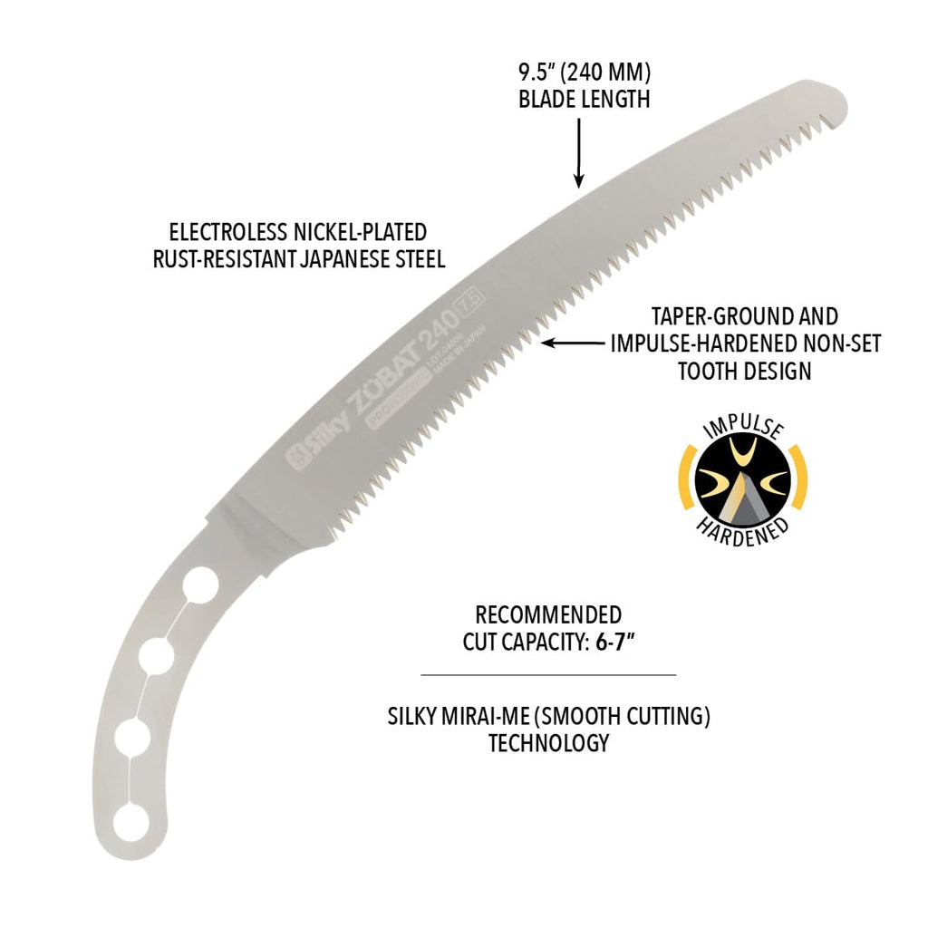 Silky Replacement Blade Only ZUBAT 240mm Large Teeth (271-24)
