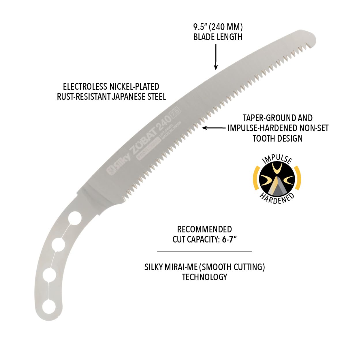 Silky Replacement Blade Only ZUBAT 240mm Large Teeth (271-24)