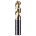 1/2" 3 Flute Ball Nose Solid Carbide End Mill for Aluminum - ZrN Coated