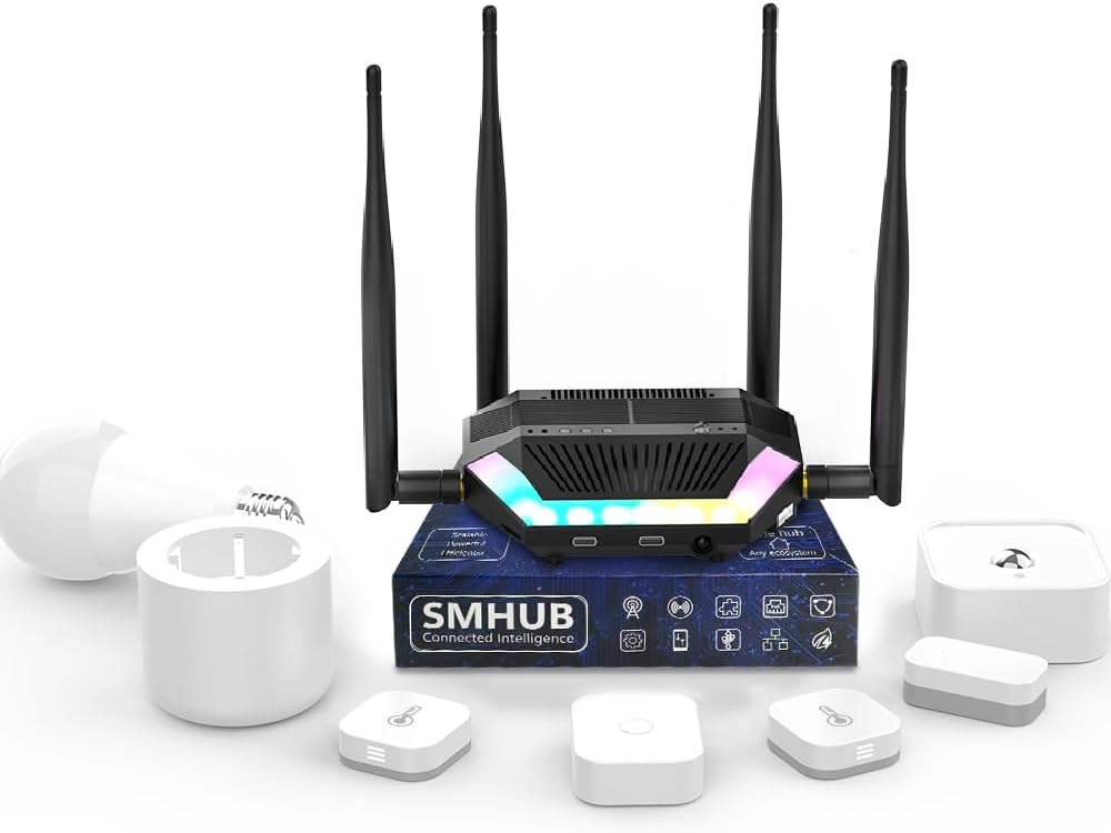 SMHUB Zigbee Smart Home Integrated Device Controller Coordinator Matter Bridge Triple in One with PoE,Universal