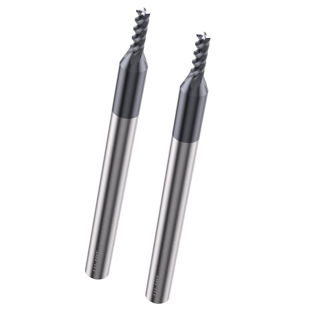 LU&MN Carbide Square End Mill, 4 Flute, 1/16", 2 Pieces