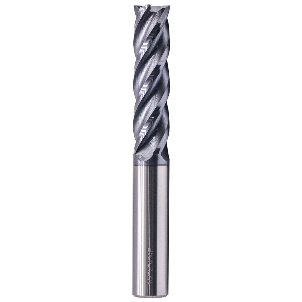 1/2" 4 Flute Solid Carbide Long Square End Mill, 4" OAL, AlTiN Coated