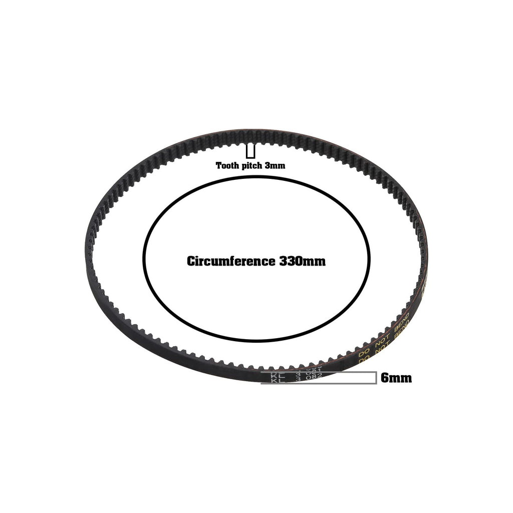 eMagTech 2PCS Belt Sander Drive Belt Compatible with Makita 9404 9903 9920 225084-9 Belt Sander Synchro Belt Rubber Closed Loop Belt 330mm Circumference