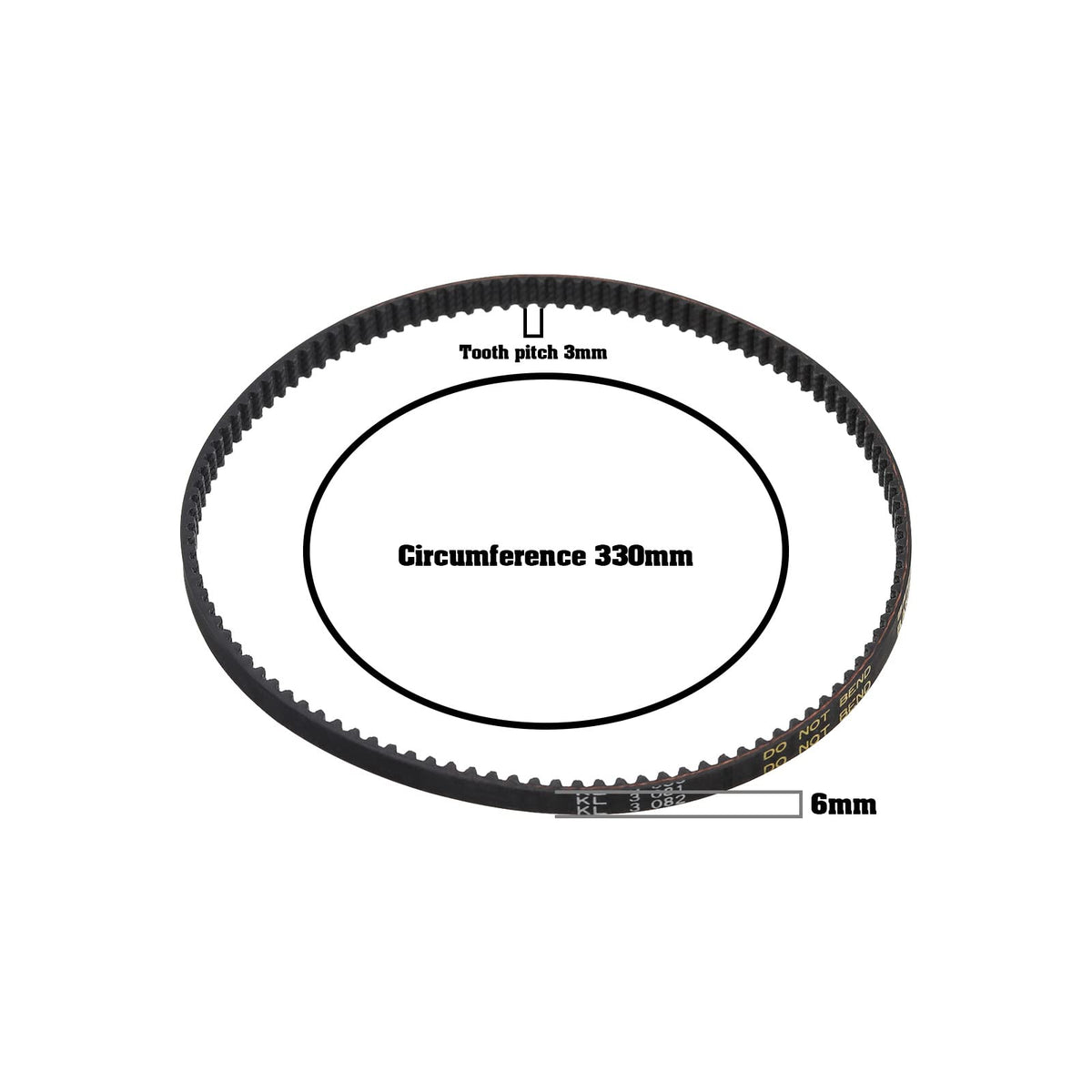 eMagTech 2PCS Belt Sander Drive Belt Compatible with Makita 9404 9903 9920 225084-9 Belt Sander Synchro Belt Rubber Closed Loop Belt 330mm Circumference