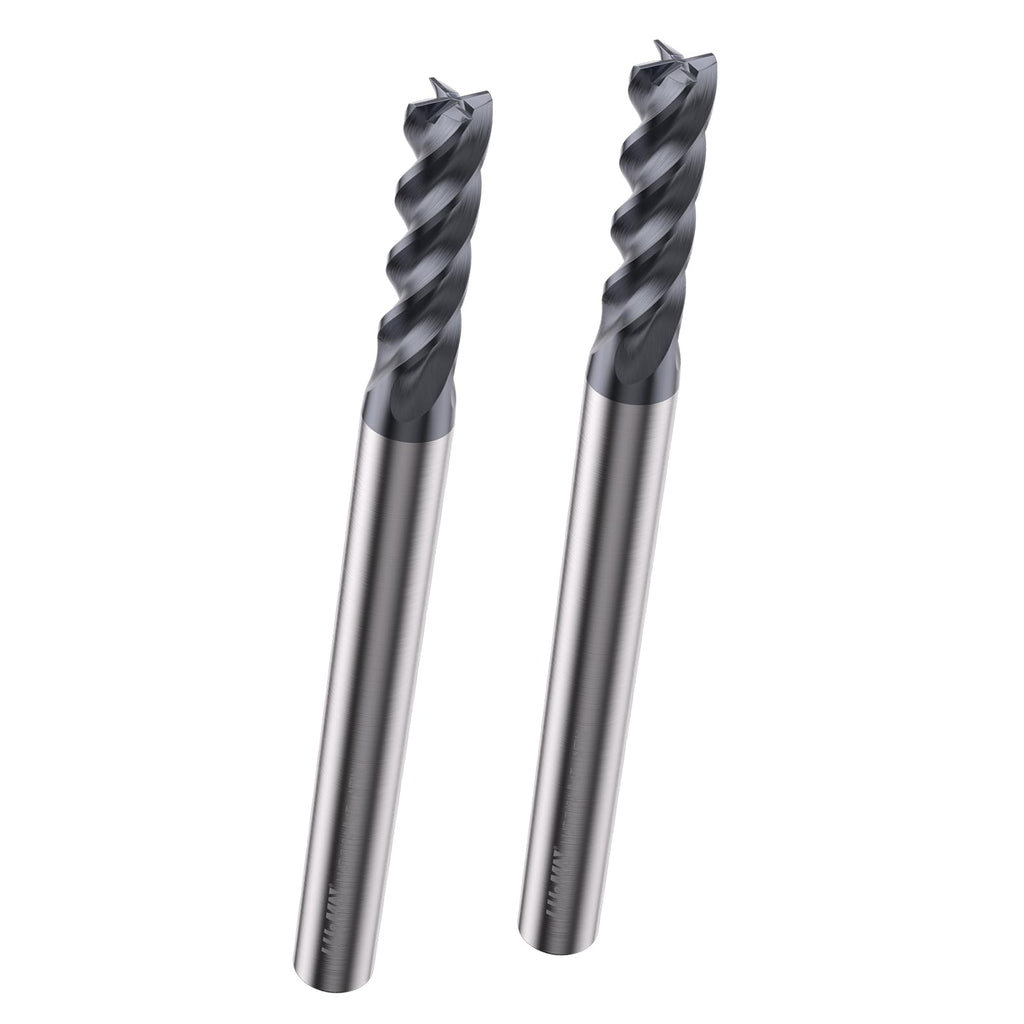 LU&MN Carbide Square End Mill, 4 Flute, 7/64", 2 Pieces