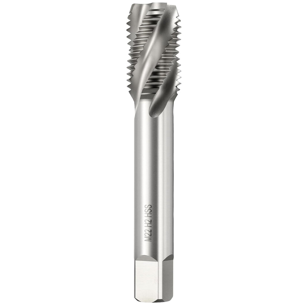 M22 x 2.5 Spiral Flute Thread Tap M2 High Speed Steel Polished