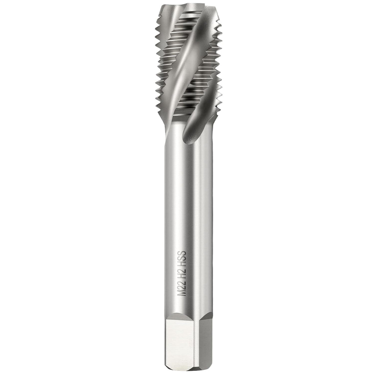 M22 x 2.5 Spiral Flute Thread Tap M2 High Speed Steel Polished